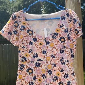 NWT Madewell Floral Button Front Dress